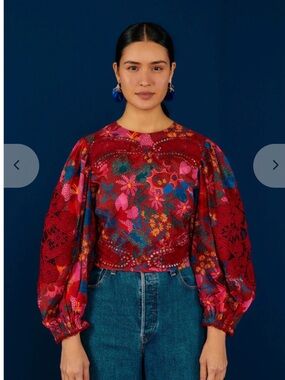 Farm Rio Red Wild life Blouse